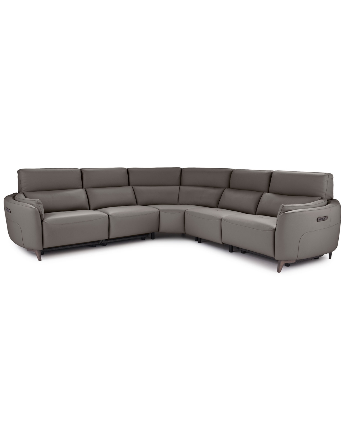 Nicoletti Home Placido Leather 5-Piece 3 Power Motion Sectional Sofa, Macy's Exclusive