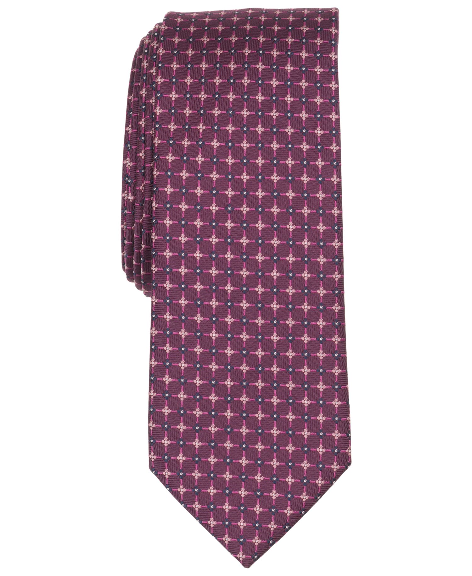 Men's Geometric-Print Skinny Tie