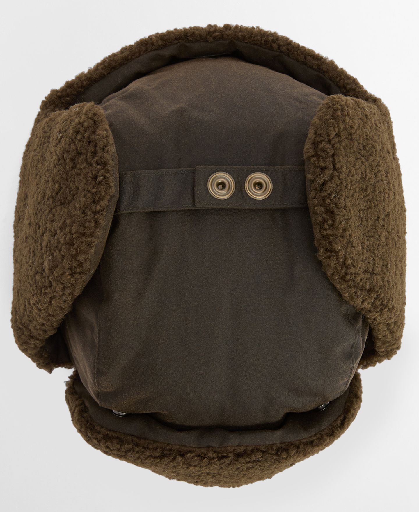 Мужской головной убор Barbour Waxed-Cotton Fleece-Lined Morar Trapper Hat, цвет: Оливковый — фото 4