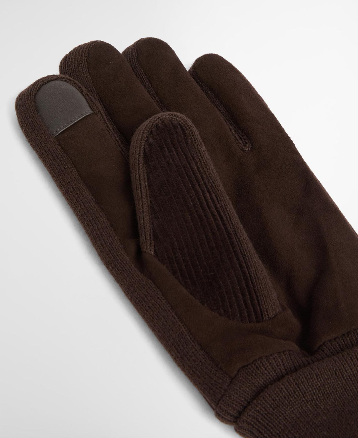 Мужские перчатки Barbour Magnus Touchscreen Leather Cord, цвет: Коричневый — фото 2