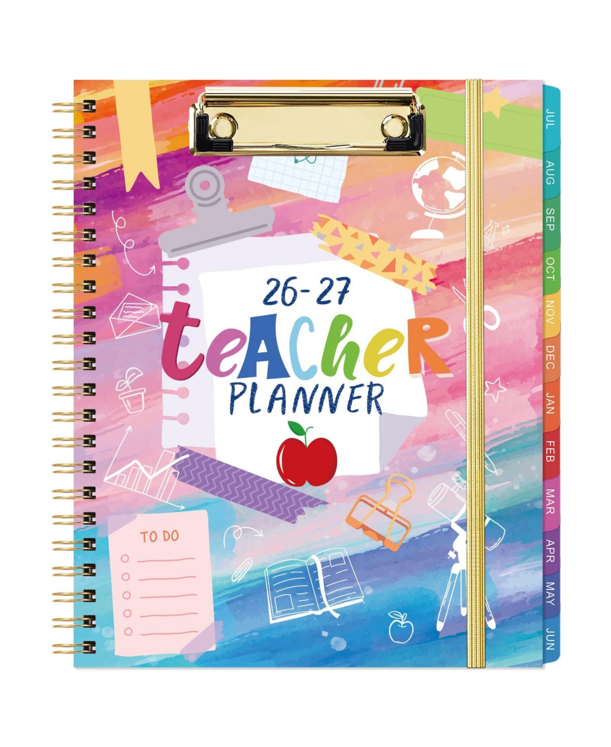 Danrong Teacher Planner Weekly Monthly Academic Plan Book With Color Tabs Pocket Clipboard