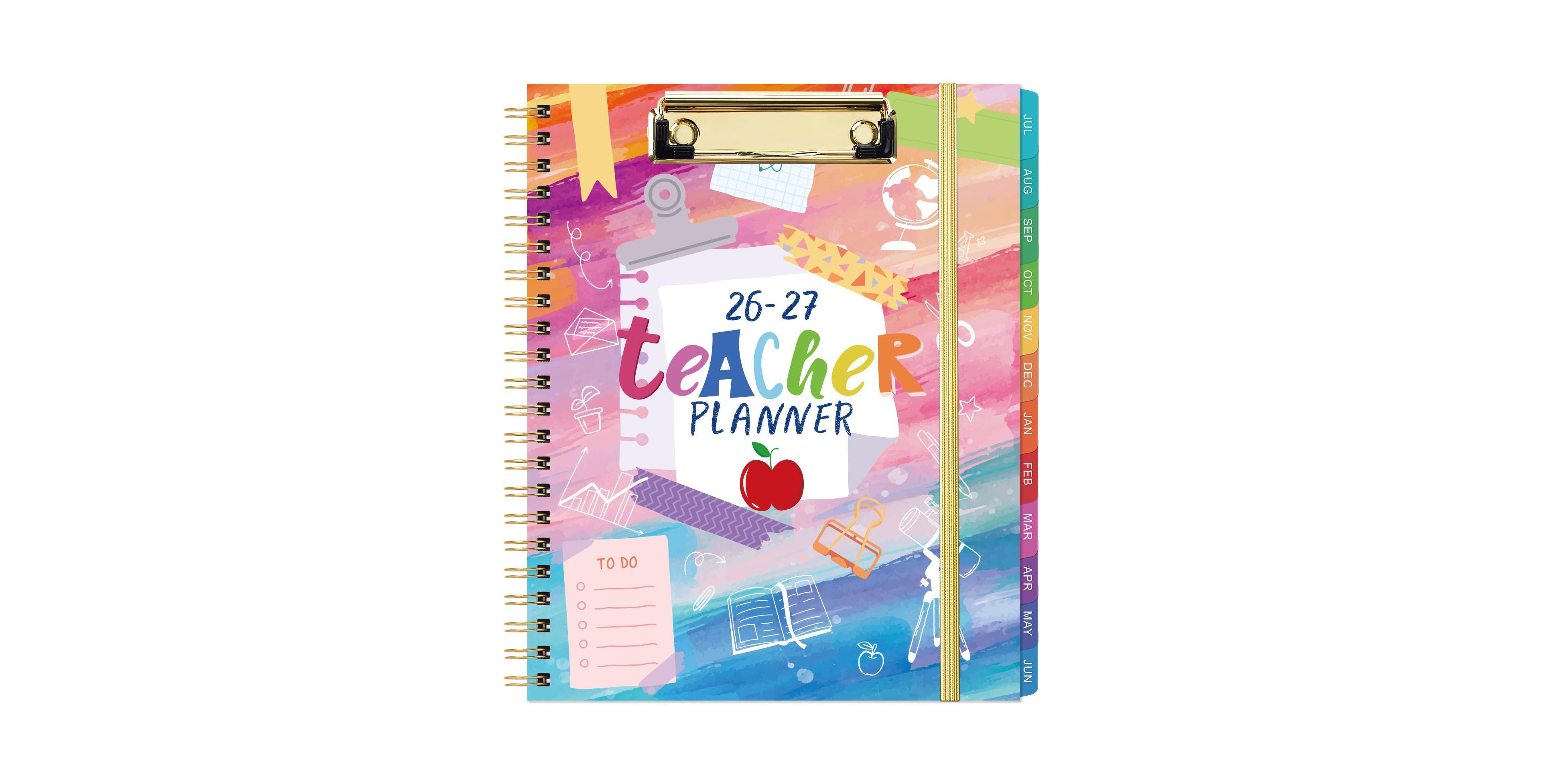 Danrong Teacher Planner Weekly Monthly Academic Plan Book With Color Tabs Pocket Clipboard