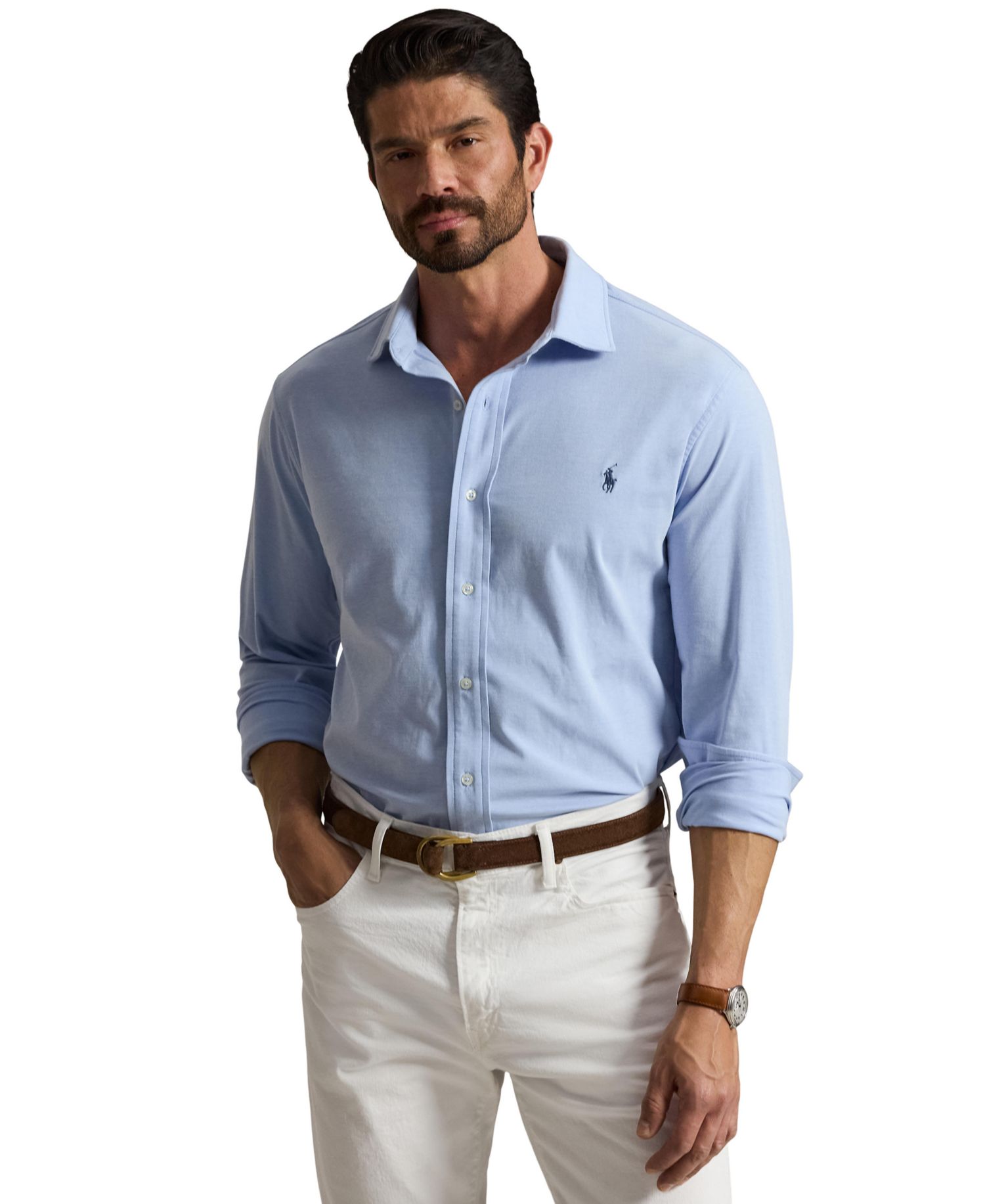 Men's Big & Tall Stretch Knit Classic-Fit Oxford Shirt