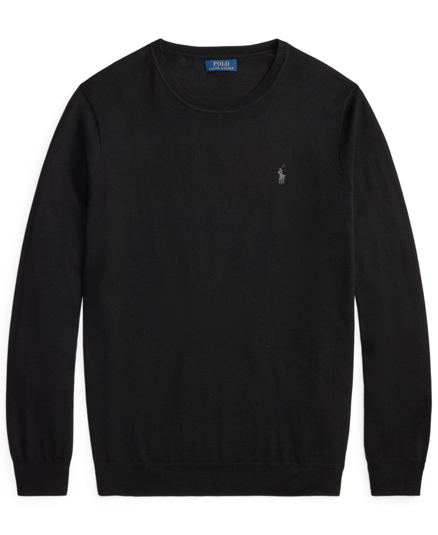 Мужской свитер Polo Ralph Lauren Big & Tall Regular-Fit Wool Crewneck, цвет: Чёрный — фото 5