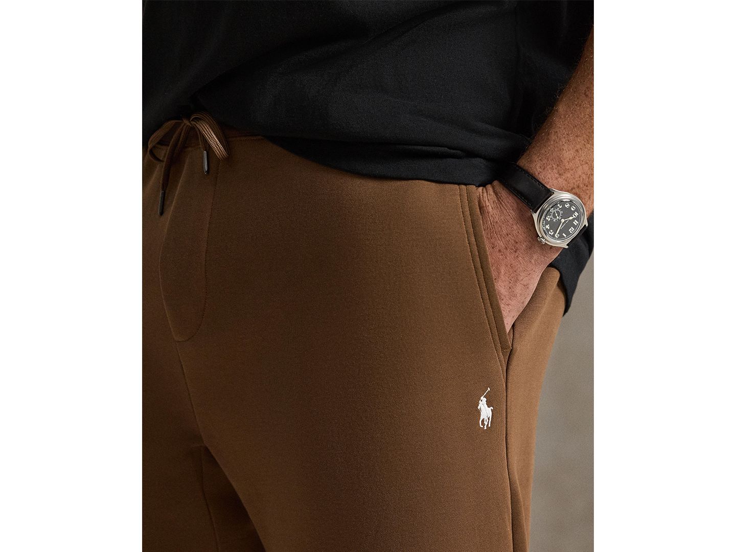 Мужские брюки Polo Ralph Lauren Big & Tall Double-Knit Jogger, цвет: Светло-коричневый — фото 3