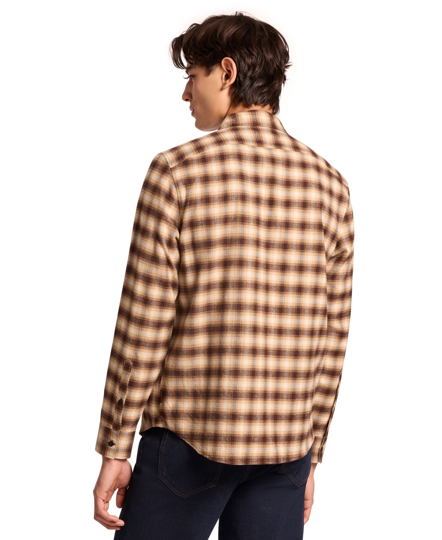 Men's Plaid Brushed Cotton-Twill Shirt