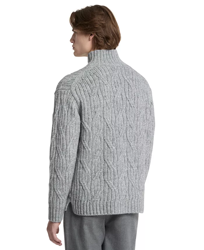 Men's Cable-Knit Turtleneck Wool-Blend Sweater - thumbnail 3