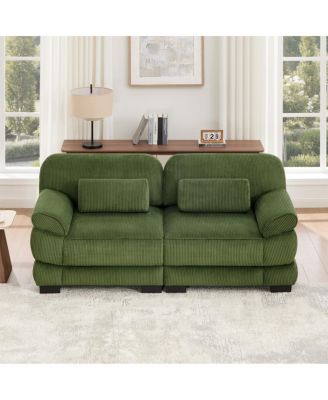 76.4 Inch Loveseat, Modular Sectional Couch,Comfy Thick Seat Cushions, Breathable Corduroy Fabric,for Living Room Bedroom and Apartment