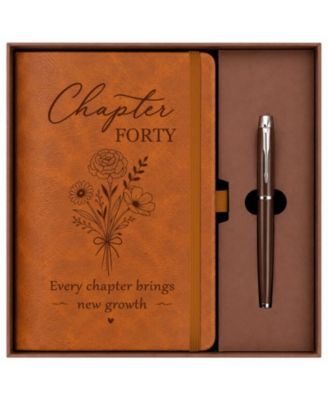 40th Birthday Gifts For Women Chapter Forty Journal Notebook Pen Gift Set