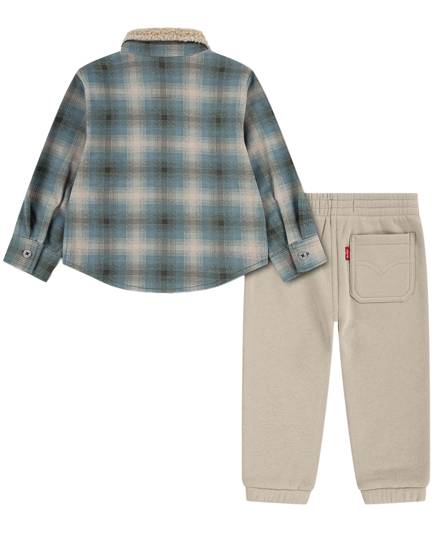 Baby Boys' Plaid Long-Sleeve Shirt and Joggers, 2-Piece Set