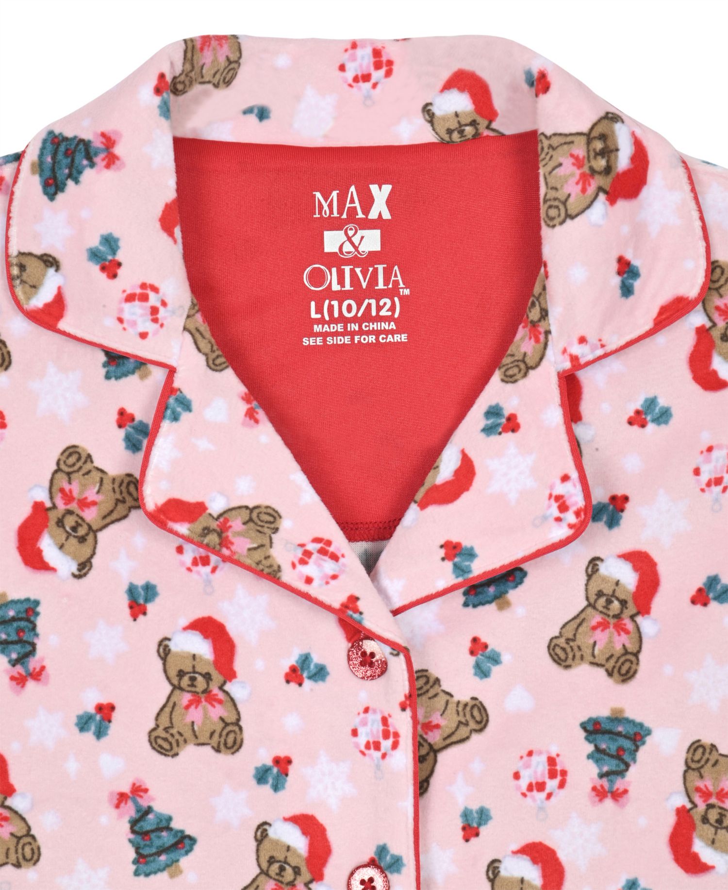 Girls' 5-16 Velour Print Top, Pants and scrunchie, 3-Piece Set