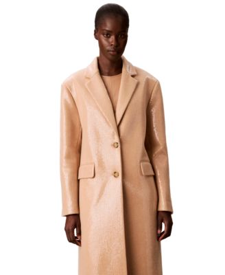 Women's Two-Button Sequined Overcoat