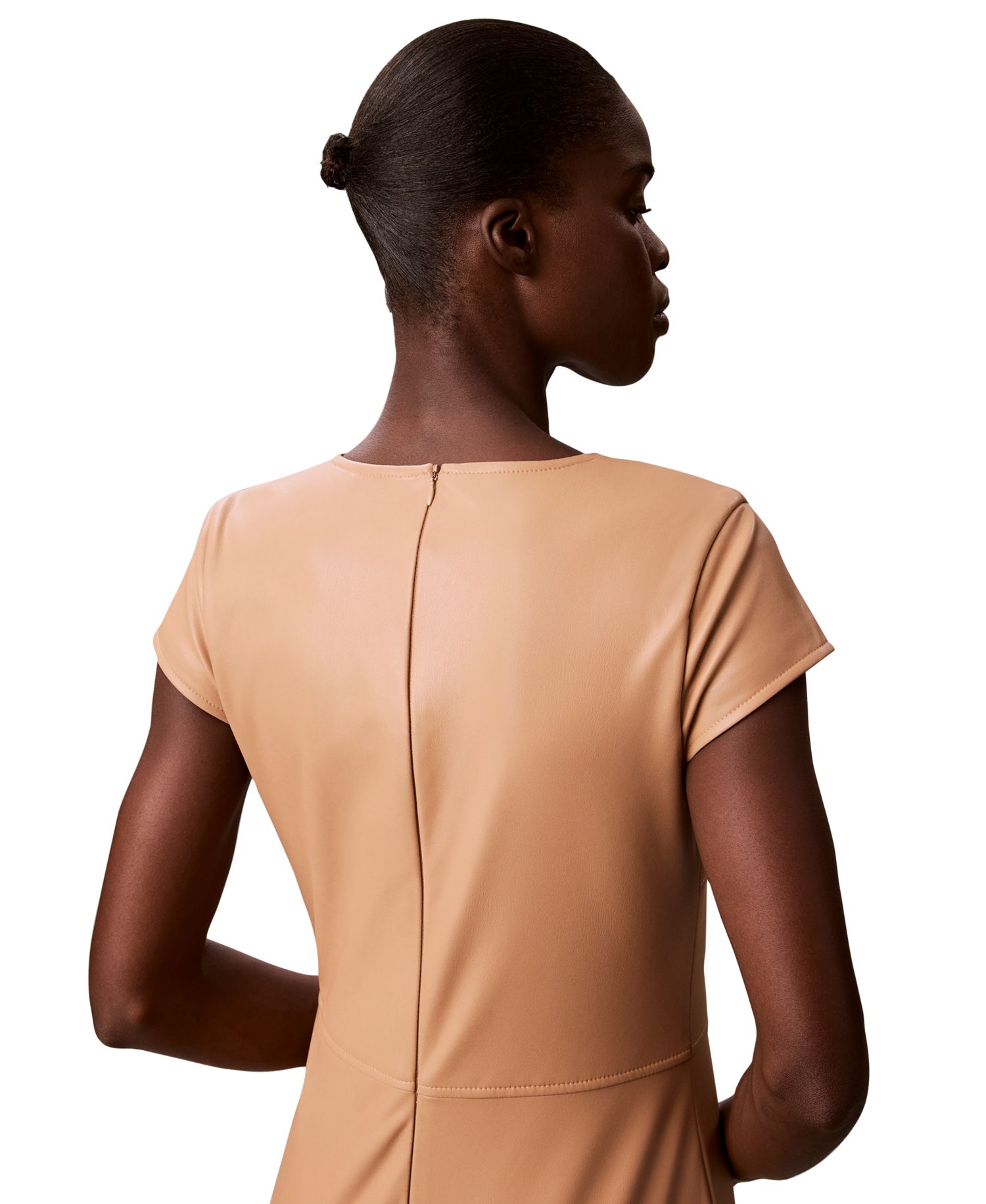 Women's Cap-Sleeve Sheath Midi Dress