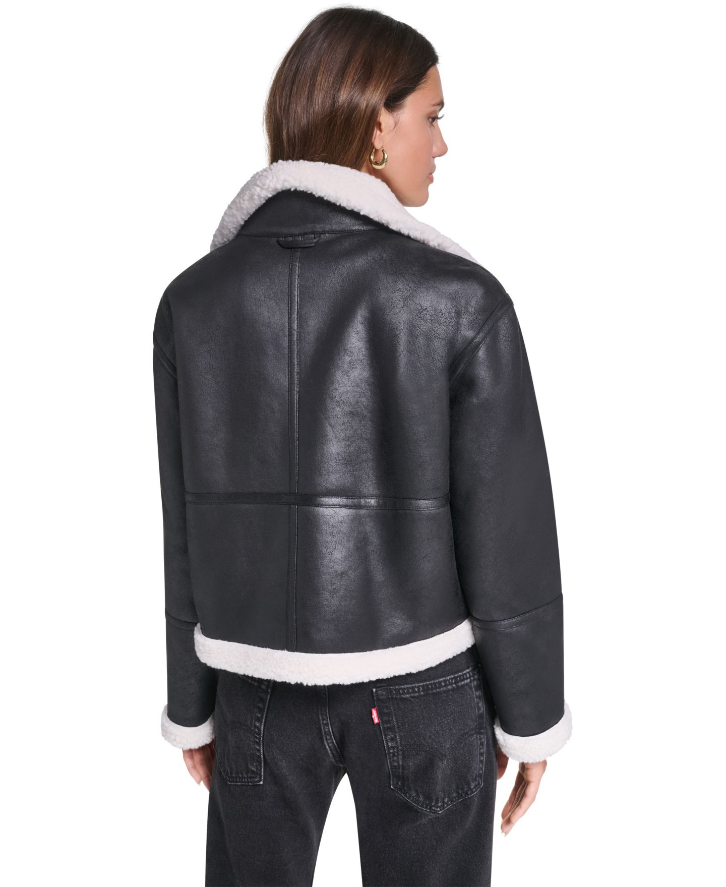 Женская куртка Levi's Reversible Faux Shearling, цвет: Берёзовый чёрный — фото 5