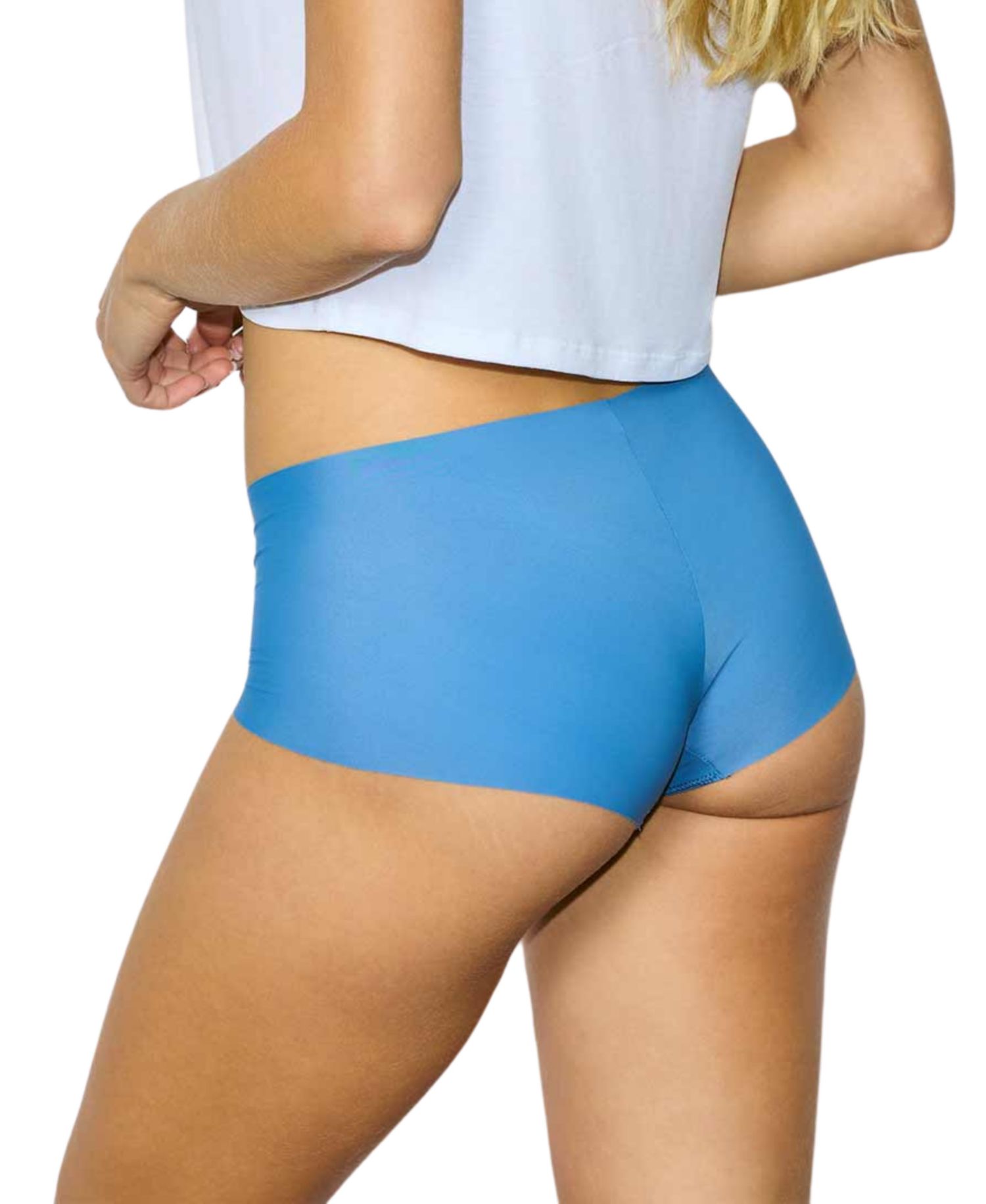 Seamless Cotton-Lined Gusset BreatheSoft Boyshort Panty, 6J1281B