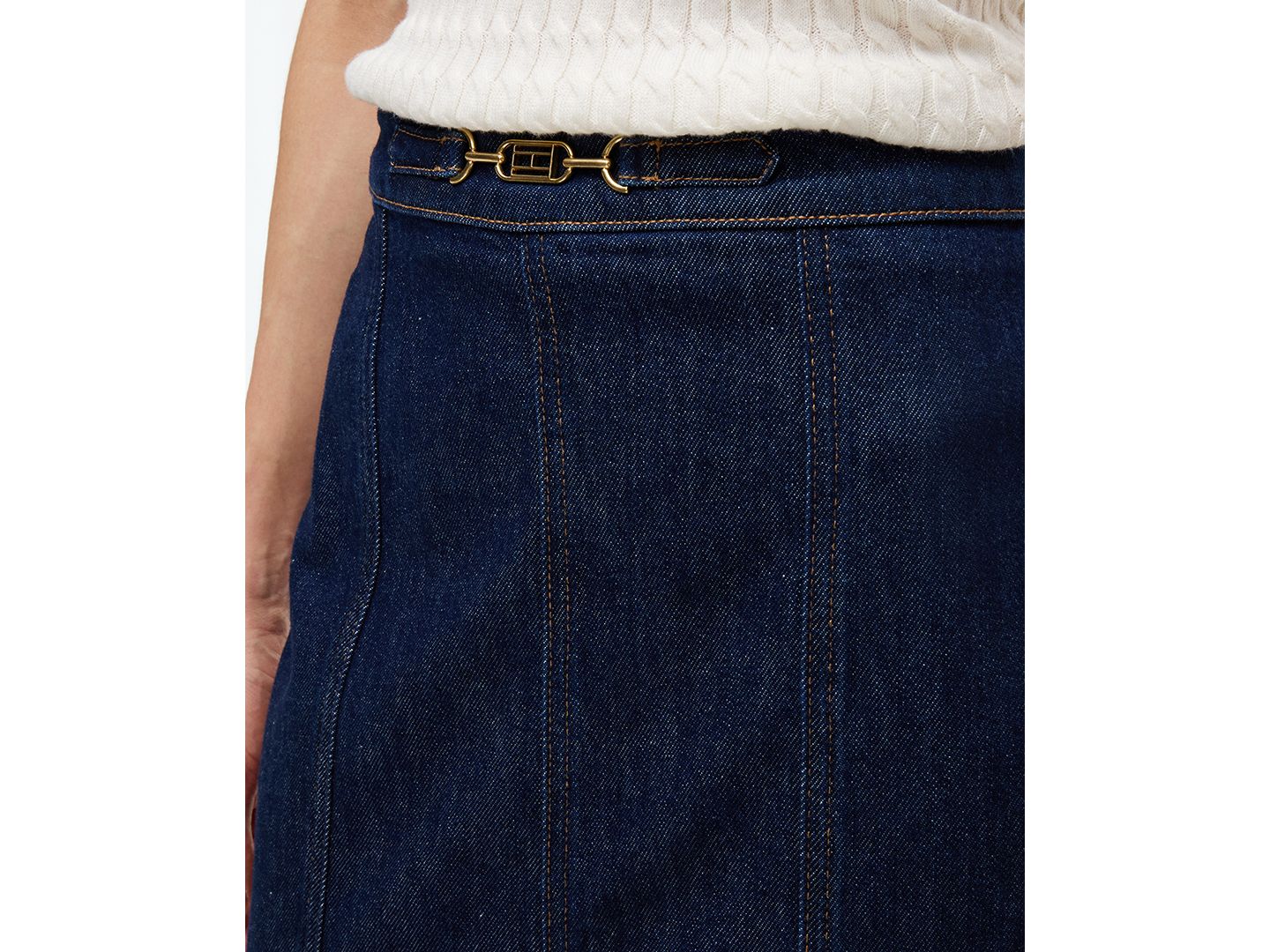 Женская юбка Tommy Hilfiger Claire High-Waisted Midi Denim Skirt, цвет: Roy — фото 3