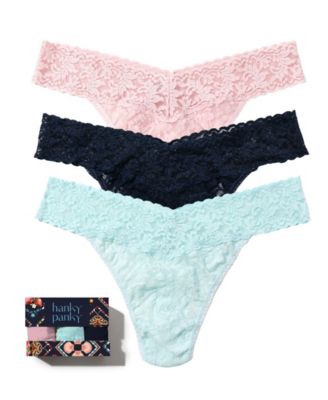 Signature Lace Floral Thong, 3-Pack