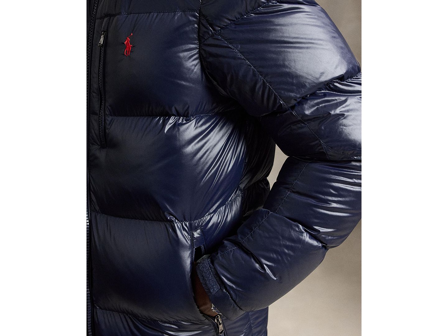 Мужская куртка Polo Ralph Lauren The Gorham Glossed Down, цвет: Тёмно-синий — фото 4
