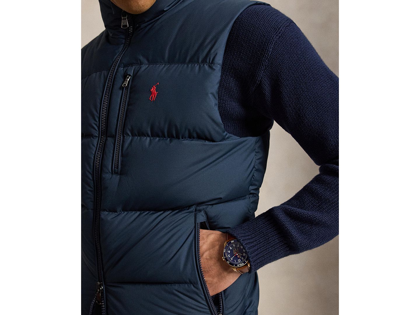 Мужской пуховый жилет Polo Ralph Lauren The Gorham, цвет: Тёмно-синий — фото 3