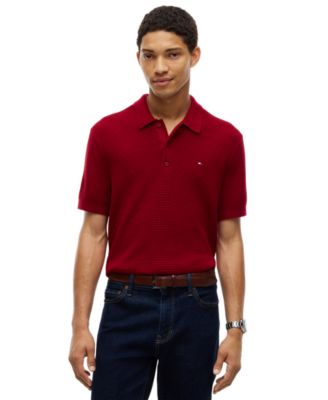 Men's Pima Cotton-Blend Cashmere Regular-Fit Ribbed Cuffs and Hem Polo Shirt