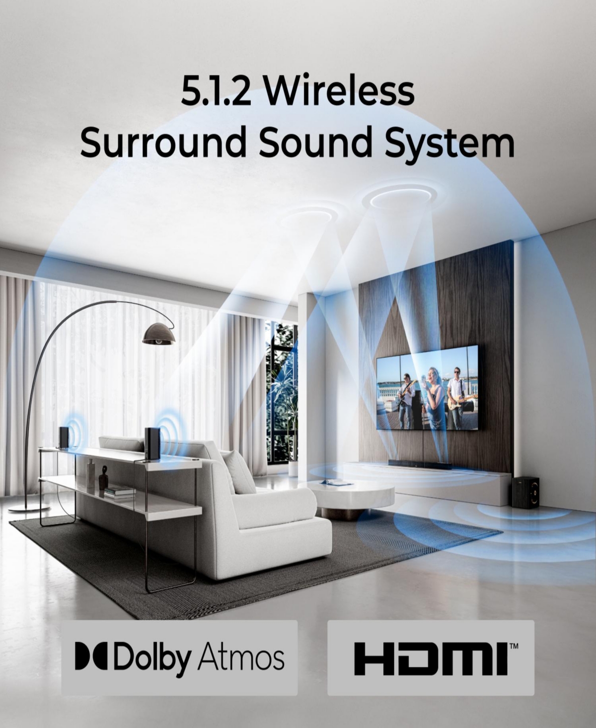 Ultimea Skywave Series 5.1.2 Channel Wireless Surround Sound Bar for Smart Tv, 530W Sound System with Dolby Atmos