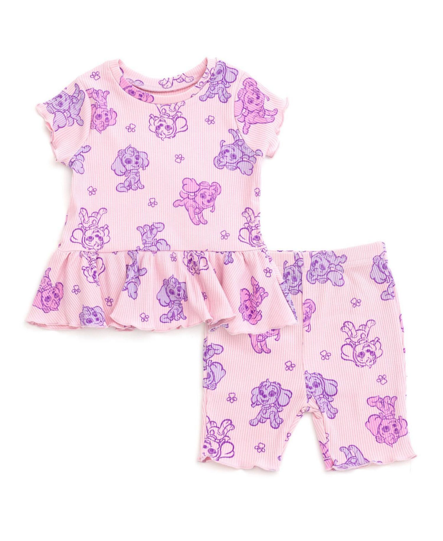 Baby Girls' Skye Short-Sleeve Peplum Tee and Bike Shorts, 2-Piece Set