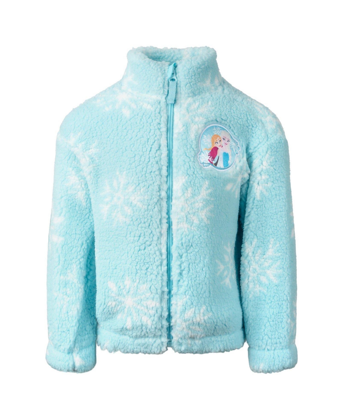 Frozen Girls' 4-16 Full-Zip Fleece Appliqued Jacket - Light blue anna elsa