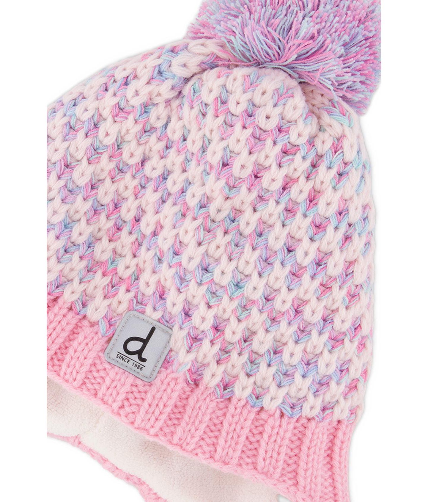 Шапка Deux par Deux Winter Peruvian Knit Hat для девочек, цвет: Розовый / Синий — фото 4