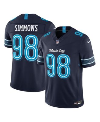 Men's Jeffery Simmons College Navy Tennessee Titans 2026 Rivalries Collection Vapor F.U.S.E Stitched Limited Jersey