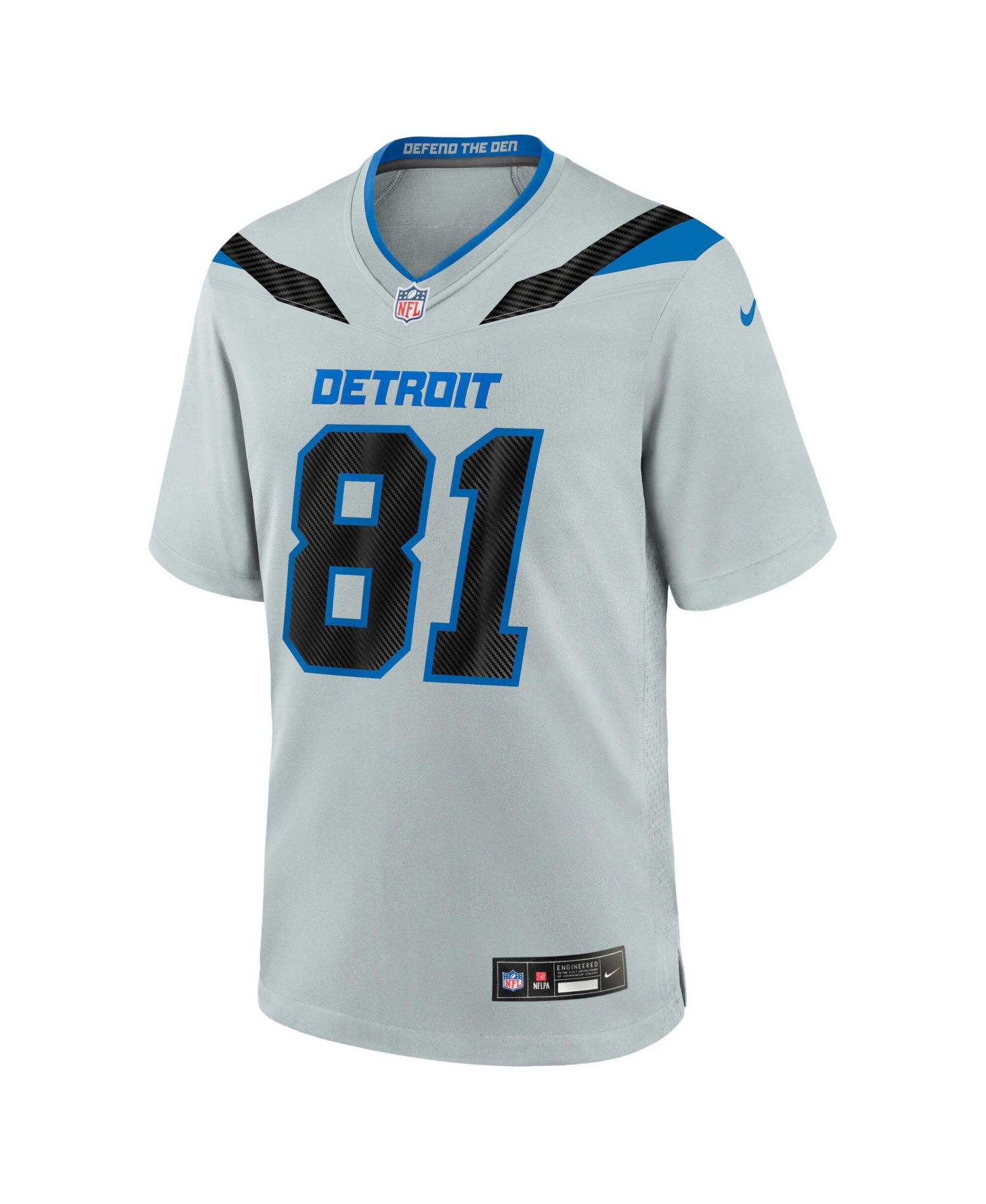 Men's Calvin Johnson Silver Detroit Lions 2026 Rivalries Collection Game Jersey