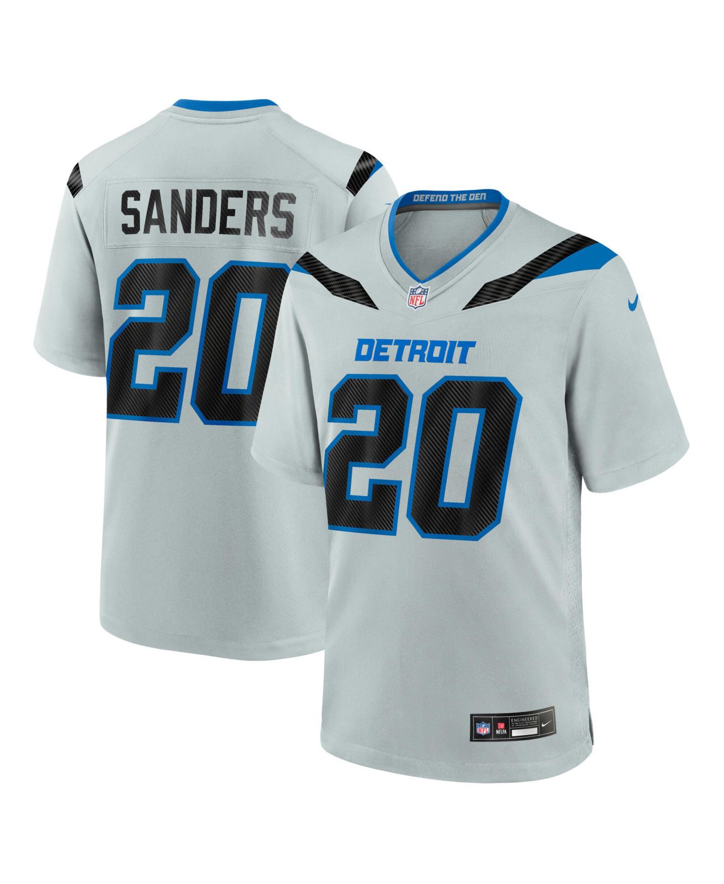 Мужской топ Nike Barry Sanders Silver Detroit Lions 2026 Rivalries Collection Game Jersey — фото 1