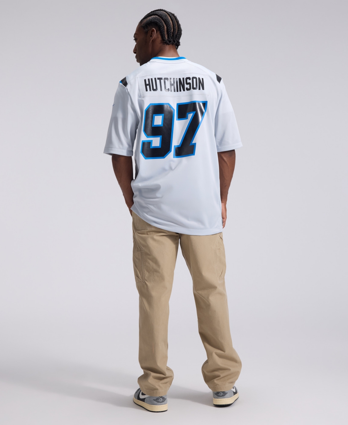 Nike Men's Aidan Hutchinson Silver Detroit Lions 2026 Rivalries Collection Game Jersey