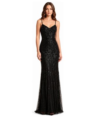 Plus Size Strapless Beaded Gown