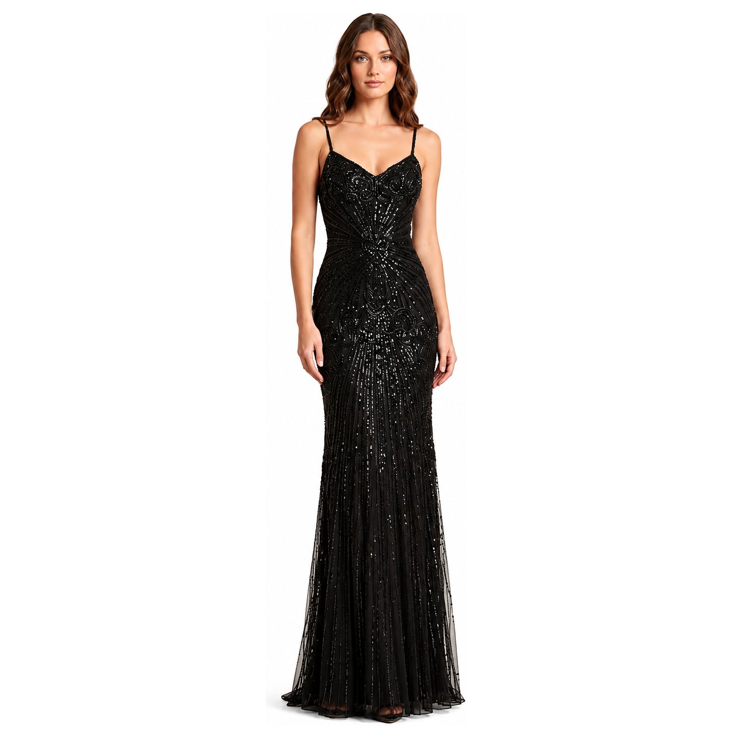 Женские платья Lara Plus Size Strapless Beaded Gown, цвет: Чёрный — фото 1