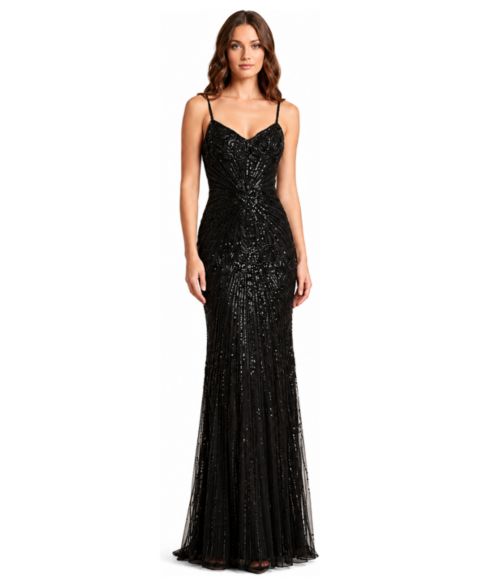Женские платья Lara Plus Size Strapless Beaded Gown, цвет: Чёрный