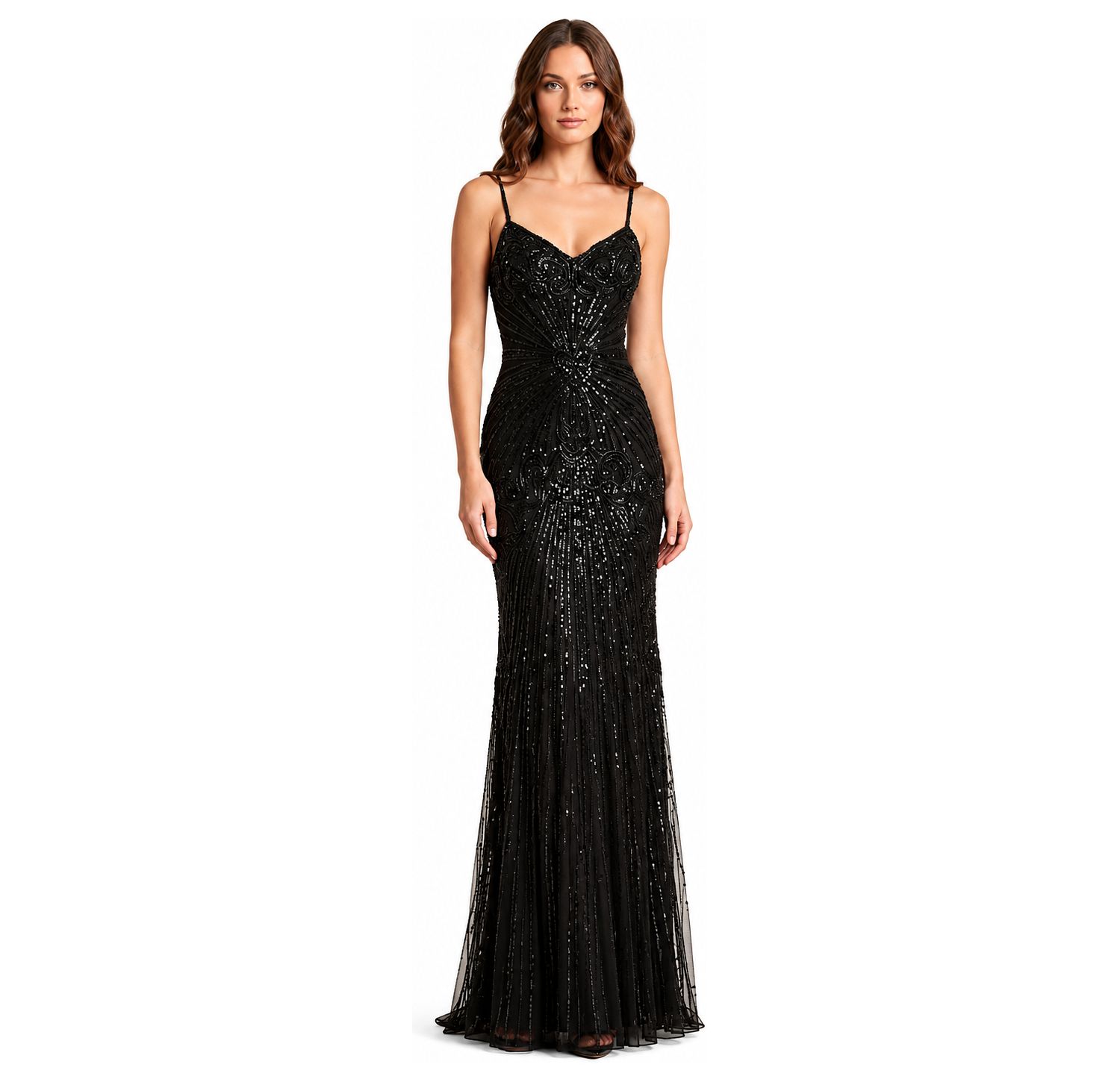 Plus Size Strapless Beaded Gown