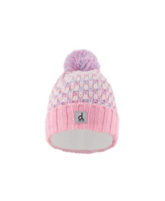 Girls' Pompom Fleece-Lined Knit Beanie