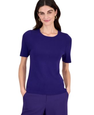 Women's Short-Sleeve Scoop-Neck Sweater