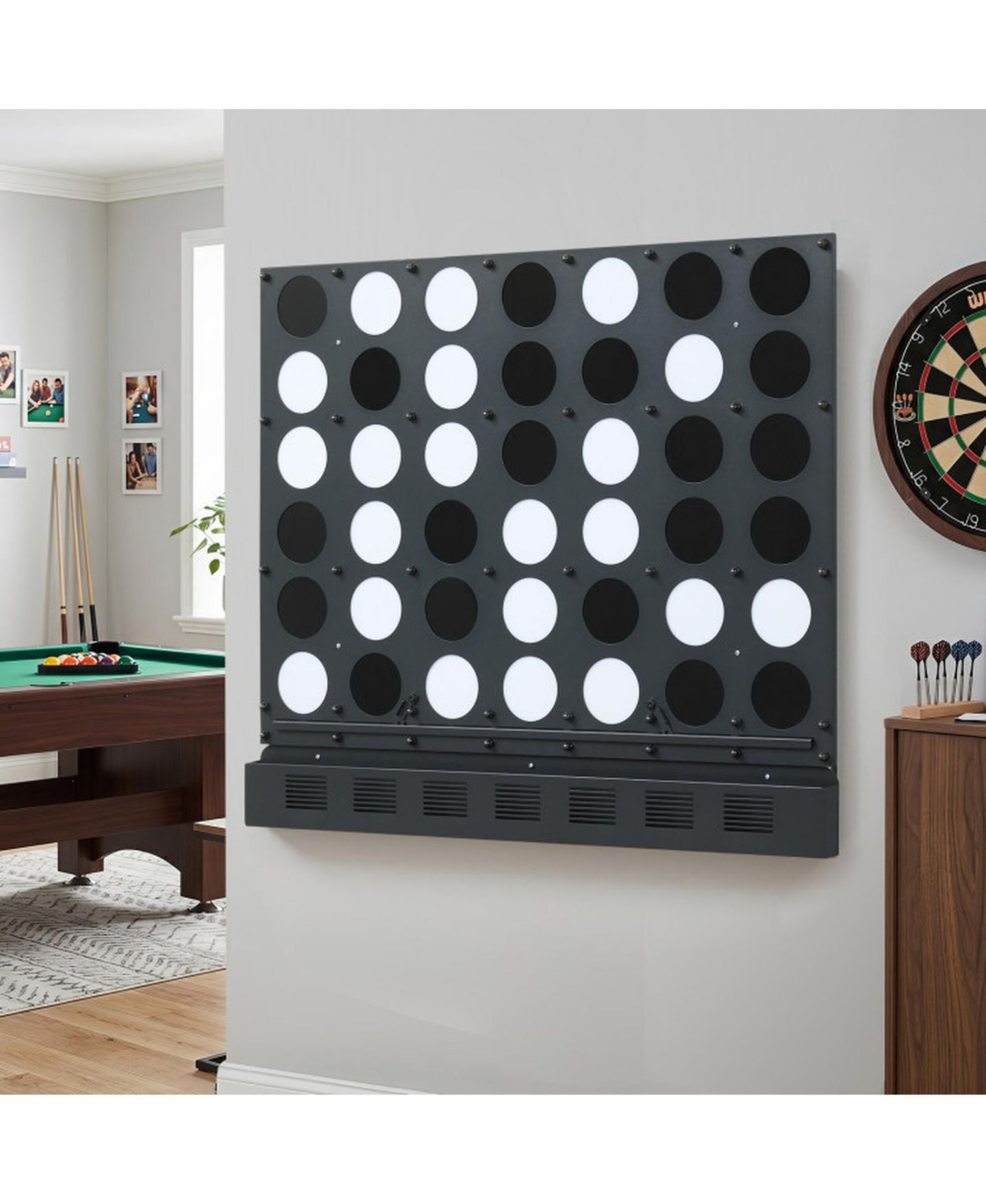 Детская настольная игра SUGIFT Wall-Mounted Jumbo 4-in-a-Row Board Game, Ages 6+, цвет: Чёрный — фото 9
