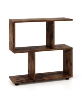24 Inch 3-Tier Geometric Bookshelf with Thick Foot Pads