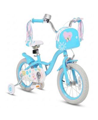 14-Inch Girls' Bike with Padded Saddle and Training Wheels, Ages 3-4