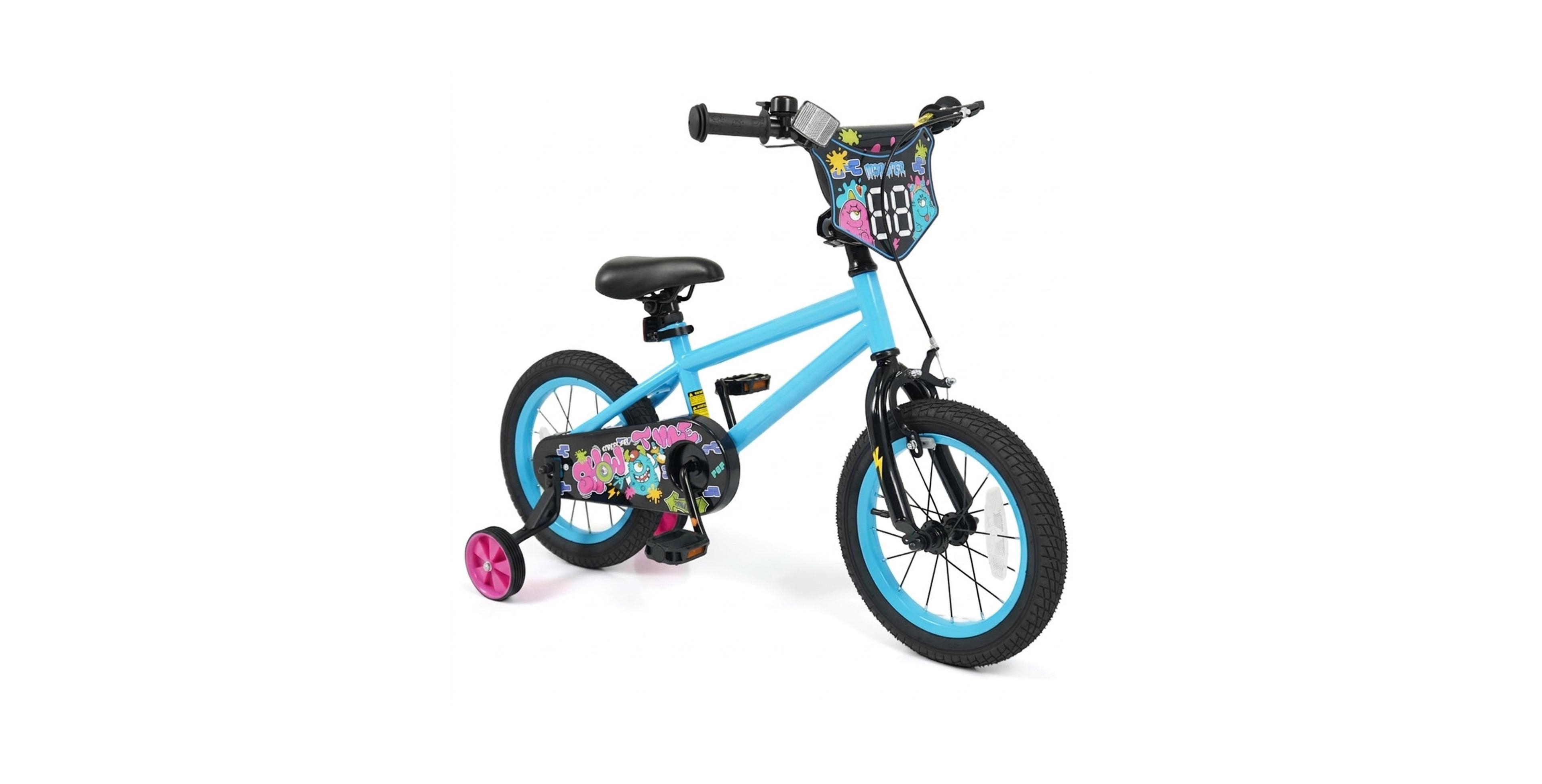 Hongge 14-Inch Kids' Bike with Training Wheels and Dual Brakes, Ages 3-5