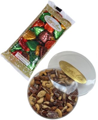 Harvest Milk Chocolate Foil Leaves Deluxe Mixed Nuts, 2 Piece Set