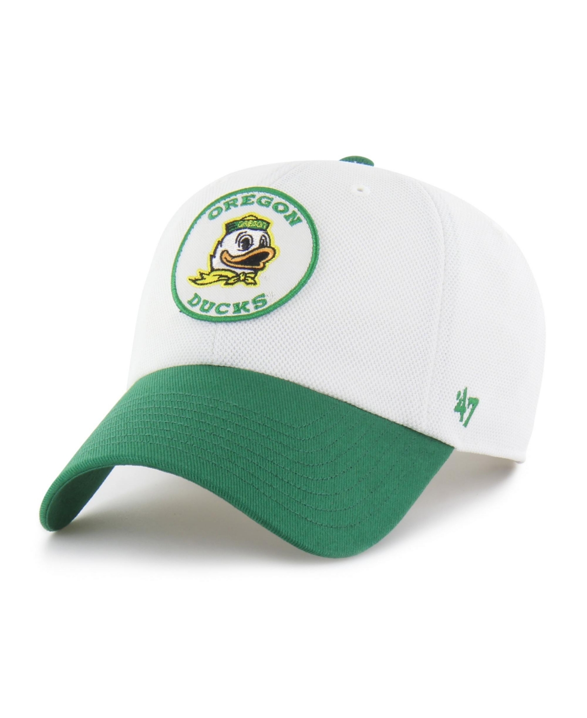 '47 Brand Men's and Women's White/Green Oregon Ducks Pique Patch Clean Up Adjustable Hat