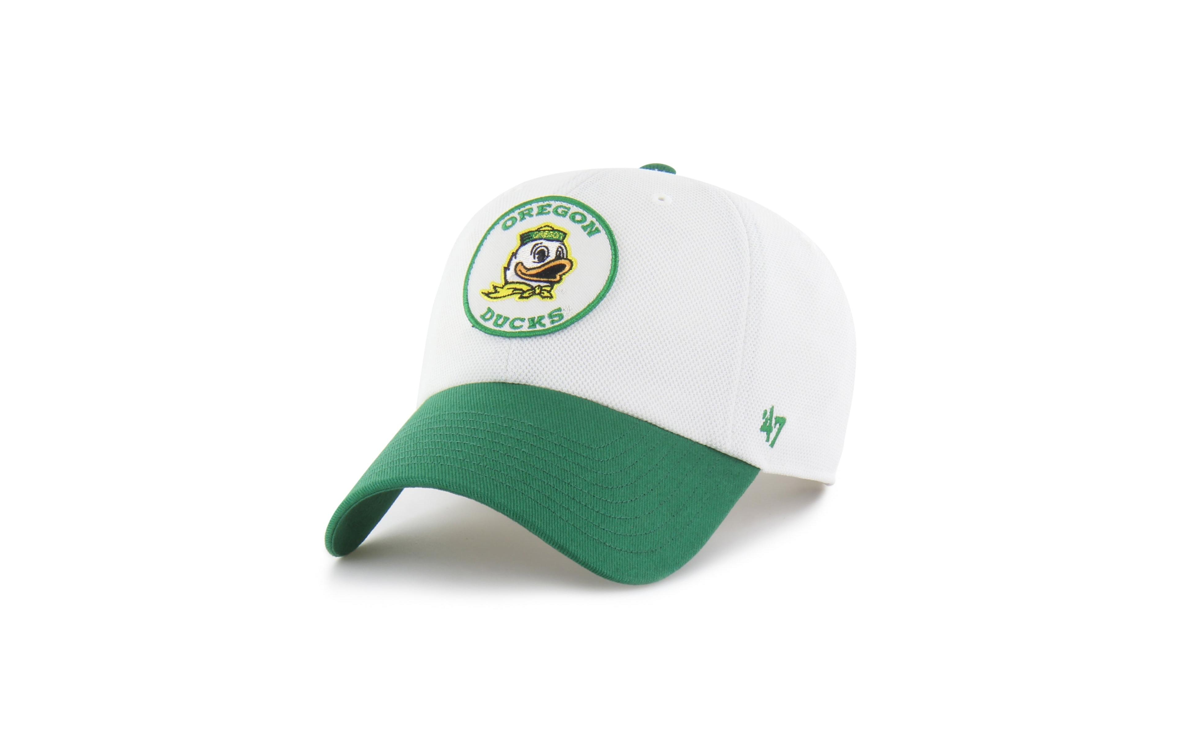 '47 Brand Men's and Women's White/Green Oregon Ducks Pique Patch Clean Up Adjustable Hat