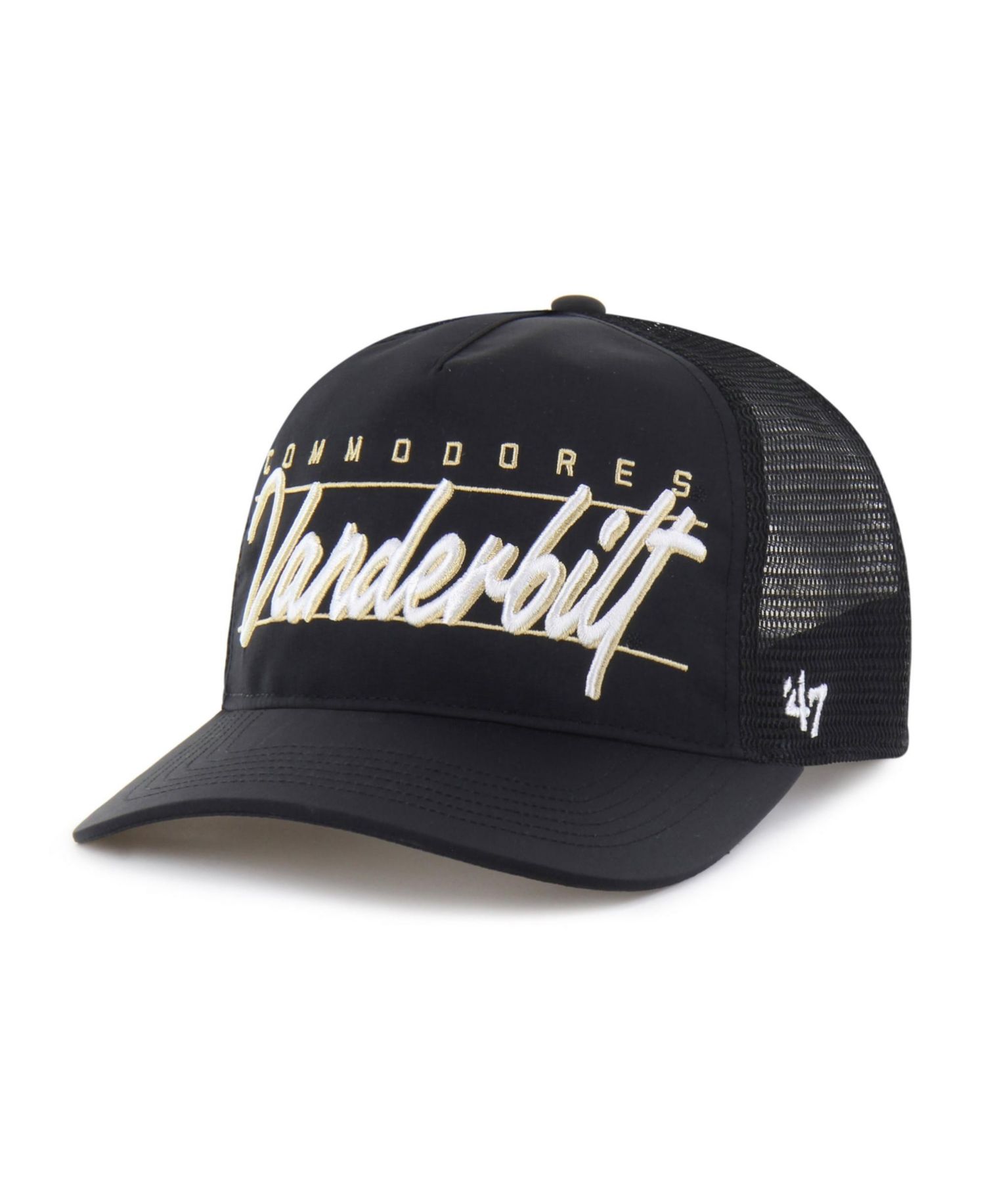 Men's and Women's '47 Black Vanderbilt Commodores brrr&deg; Condor Mesh Hitch Adjustable Hat