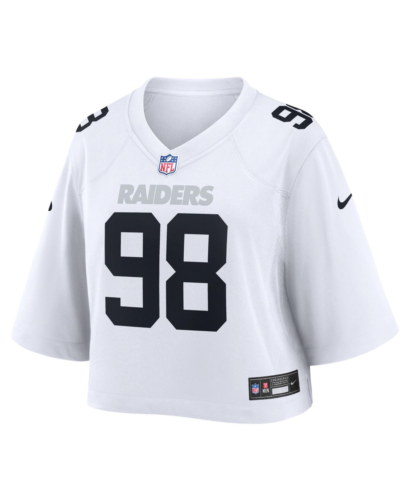 Женский топ Nike Maxx Crosby White Las Vegas Raiders Cropped Fashion Game Jersey — фото 2