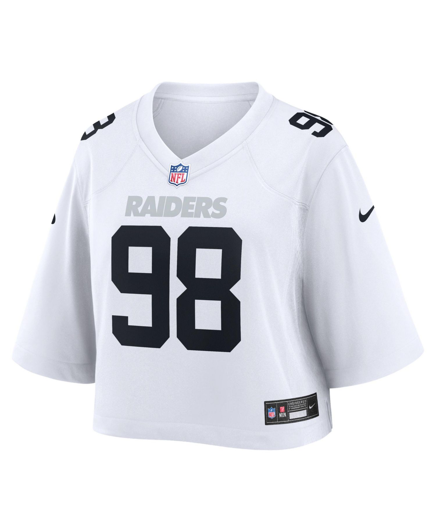 Women's Maxx Crosby White Las Vegas Raiders Cropped Fashion Game Jersey