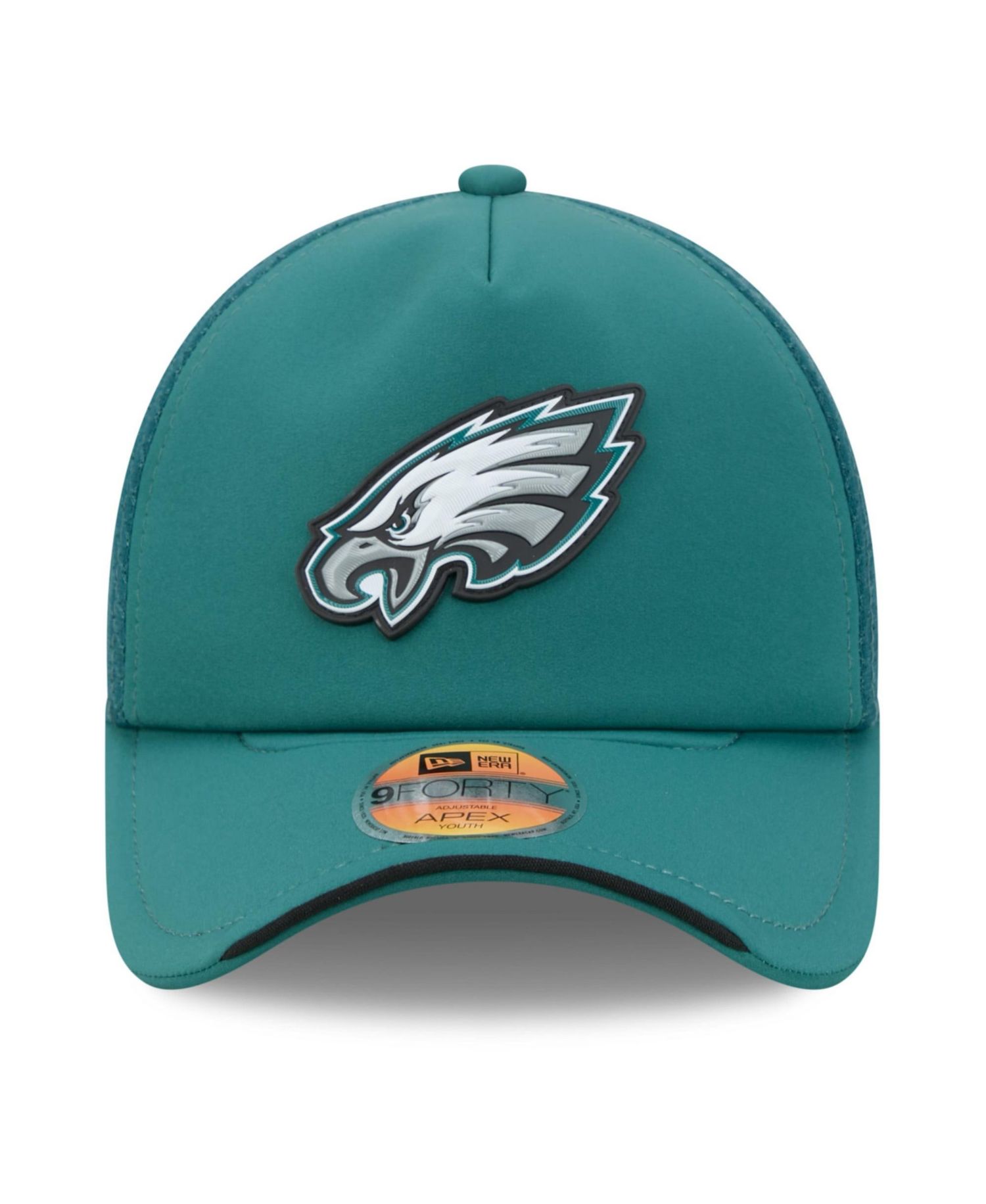 Big Boys and Girls Midnight Green Philadelphia Eagles 2026 Sideline Apex 9FORTY Adjustable Trucker Hat