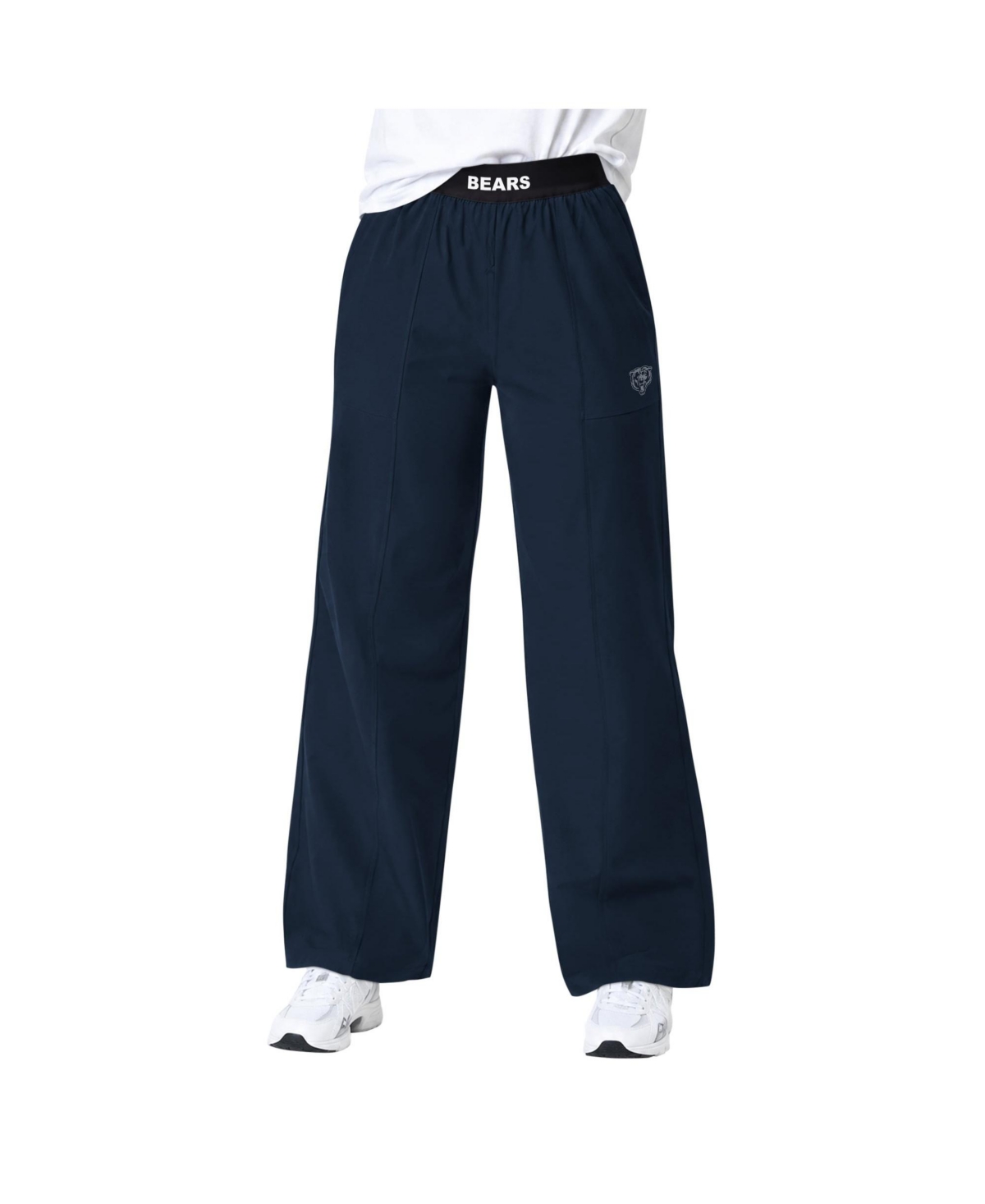 Starter Women's Navy Chicago Bears Athleisure Wide-leg Trousers